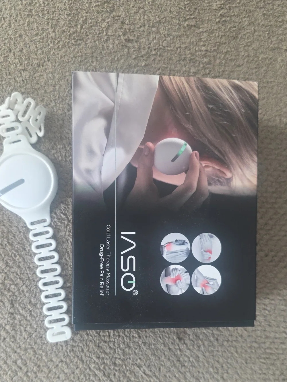 White Wearable Cold Laser Therapy Massager - Portable Pain Relief